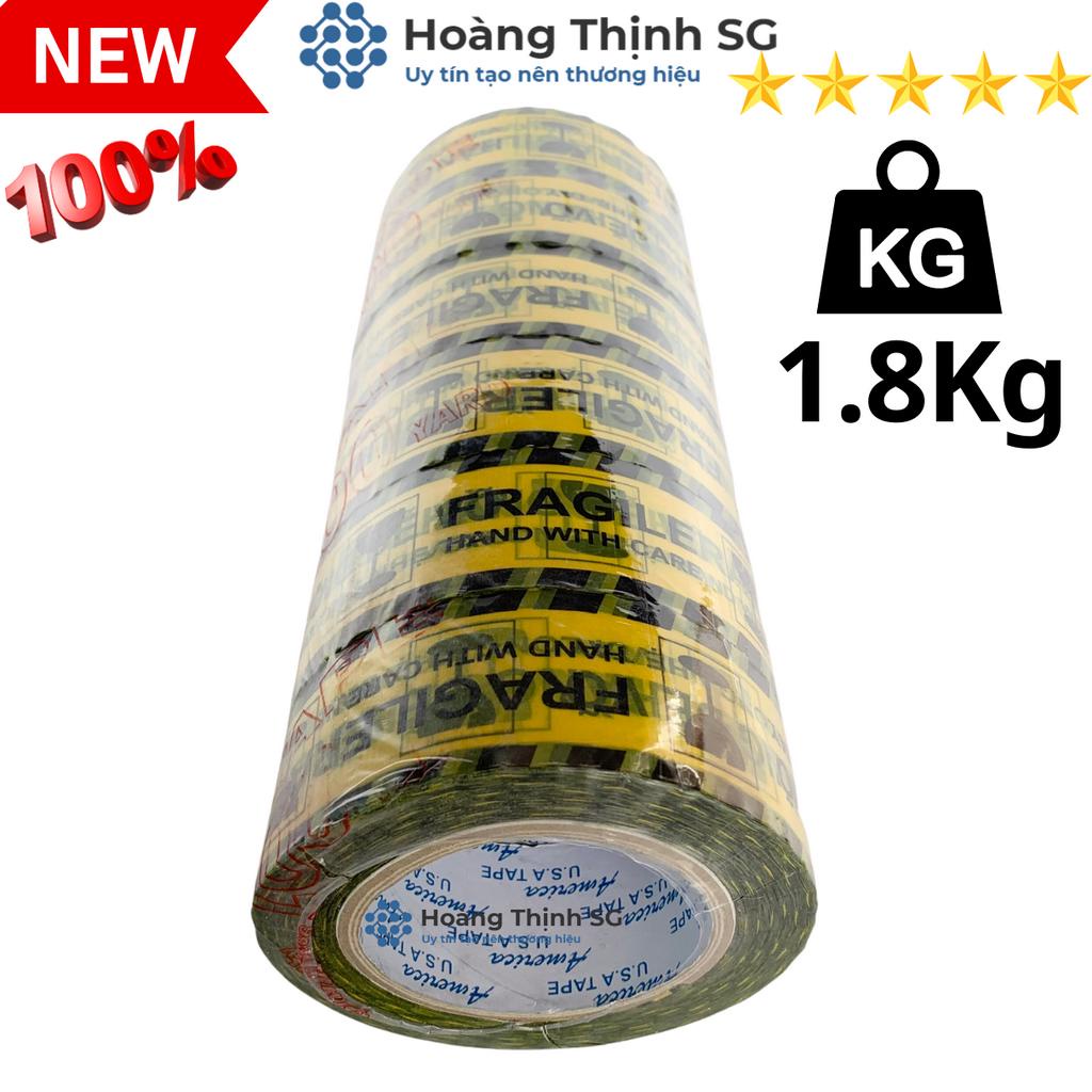 Băng Keo hàng dễ vỡ 200 YARD, Nặng 1.8KG, Gồm 6 cuộn/1 cây, lỗi nhỏ đúng số KG