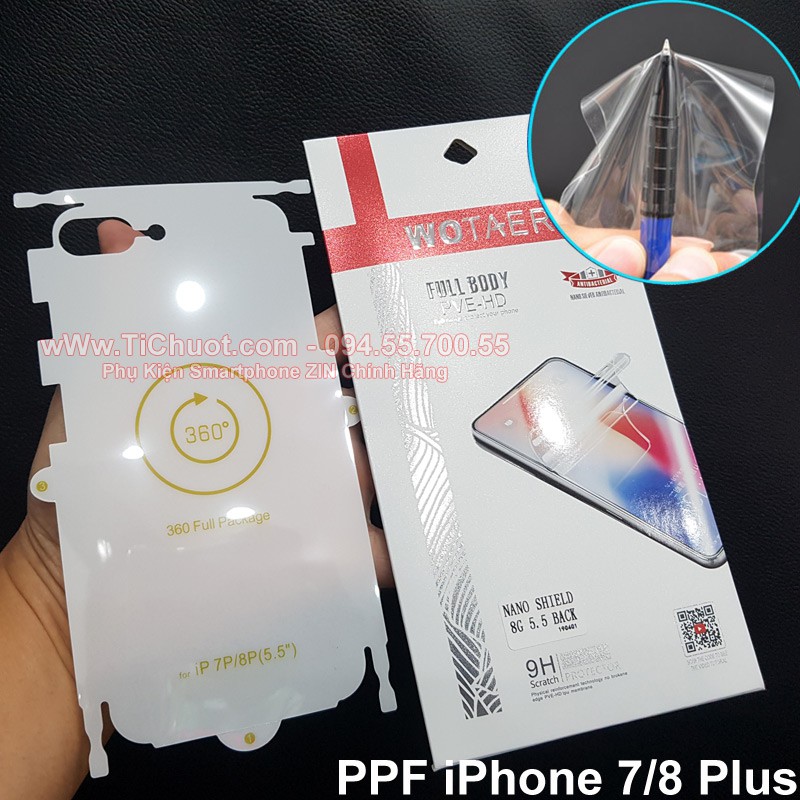 Dán Dẻo PPF iPhone 7/ 8 Plus Mặt Sau