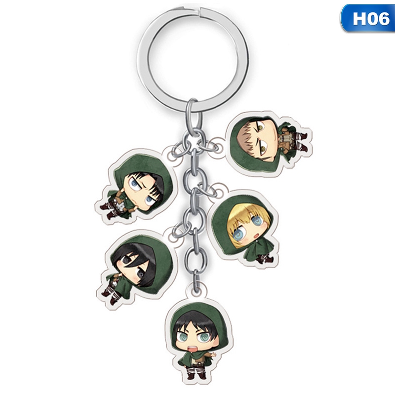 Móc chìa khóa bằng hợp kim thiết kế phong cách hoạt hình Attack on Titan