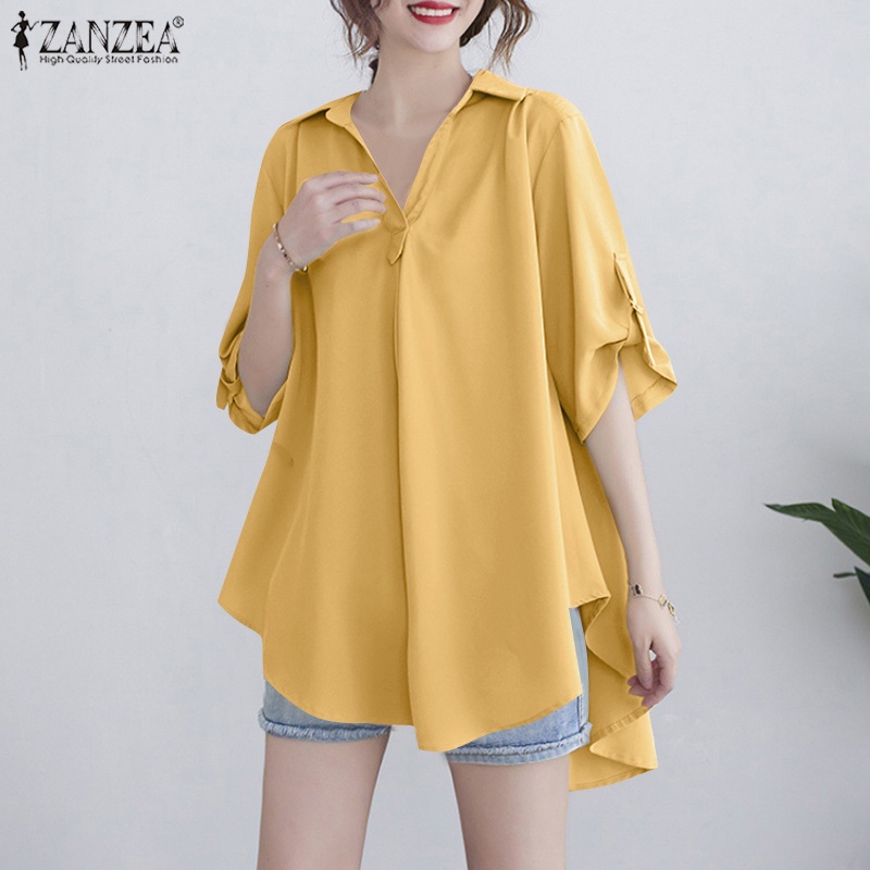 Zanzea Áo Nữ Tay Lửng Cổ Chữ V Thời Trang Thanh Lịch