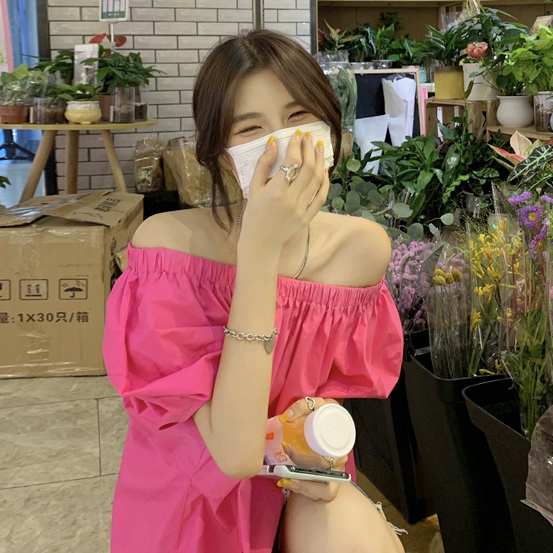 Áo kiểu ZHELIHANGFEI tay phồng trễ vai quyến rũ dễ phối đồ hợp thời trang