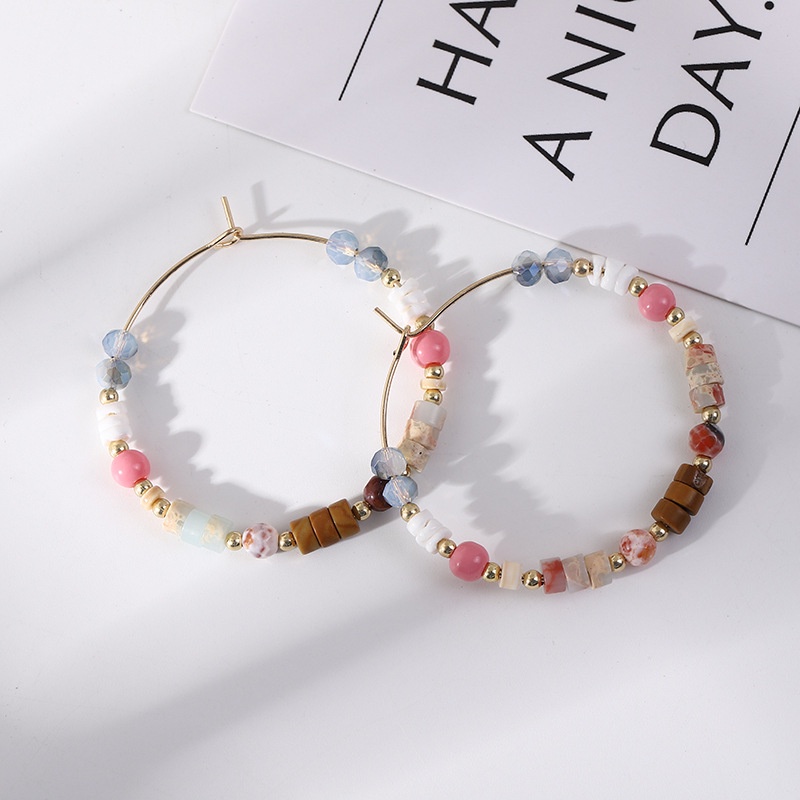 Khuyên tai Pinkdudu PD663 dạng vòng đính hạt ngọc trai kim loại đồng dễ thương thời trang dành cho nữ