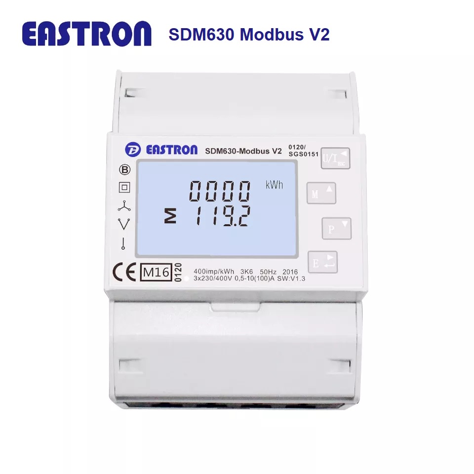 Đồng hồ bám tải 3 pha EASTRON SDM630 MODBUS V2 đo đa năng điện tử cho hệ thống điện mặt trời - Giải pháp zero export