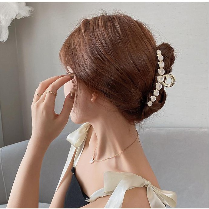 Kẹp Tóc Kim Loại Đính Ngọc Trai Xinh Xắn Dành Cho Nữ
