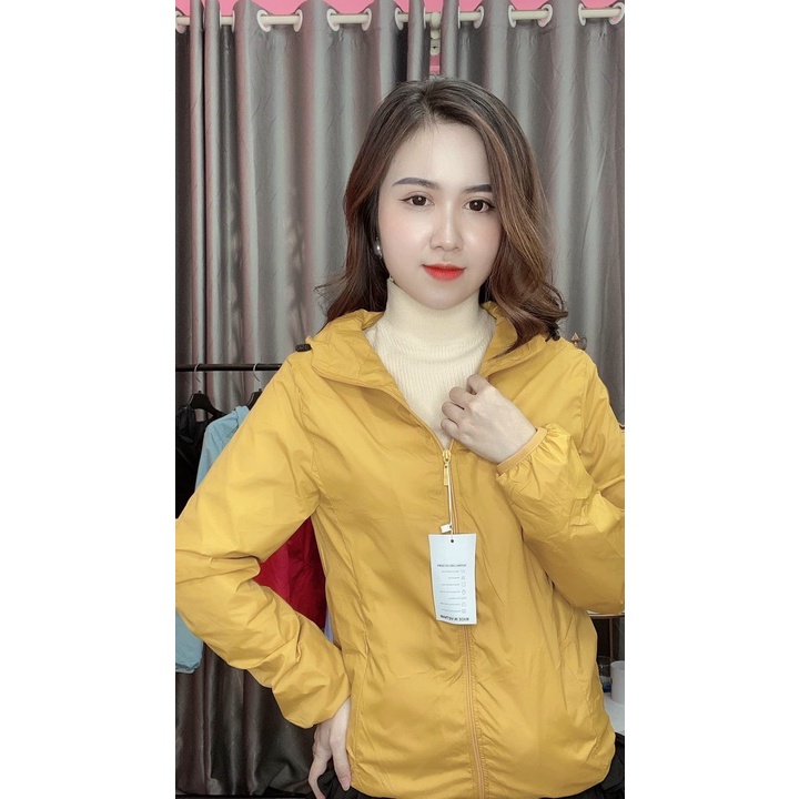 ÁO GIÓ 2 LỚP TÚI CUỘN NỮ chất đẹp , kèm mũ lớp ,lót lưới xịn xò