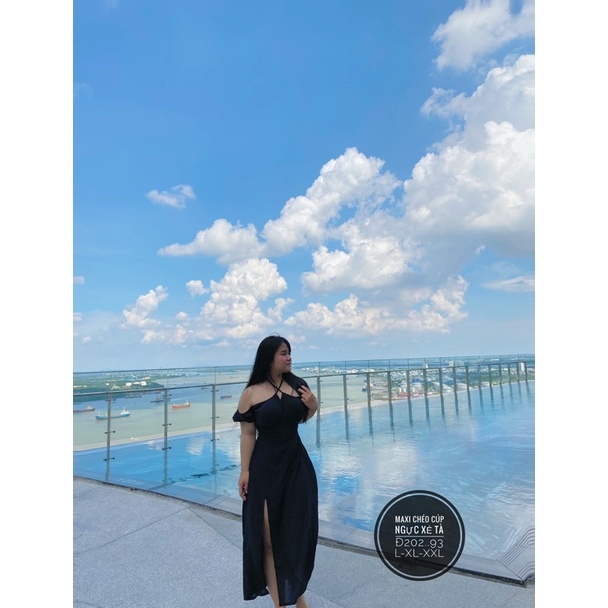 Đầm bigsize Maxi biển sexy siêu dể thương 65-85kgẢnh số 2-4-5Mẫu bigsize mặc