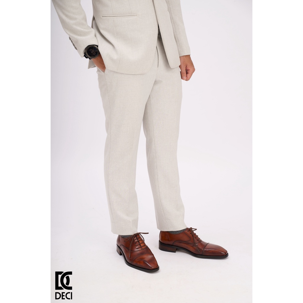 Giày tây công sở đánh màu patina thủ công DECI da bò đế gỗ Brogue 24