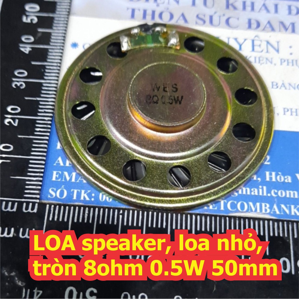 4 cái LOA speaker, loa nhỏ, tròn 8ohm 0.5W 5CM 50mm kde1970