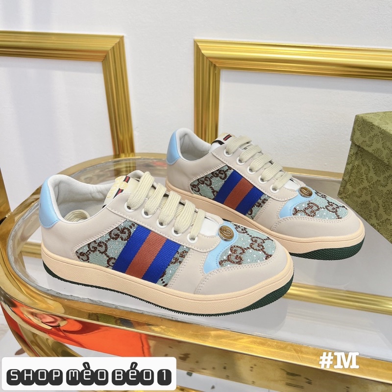 Giày thể thao gc hoạ tiết nhũ viền fullbox