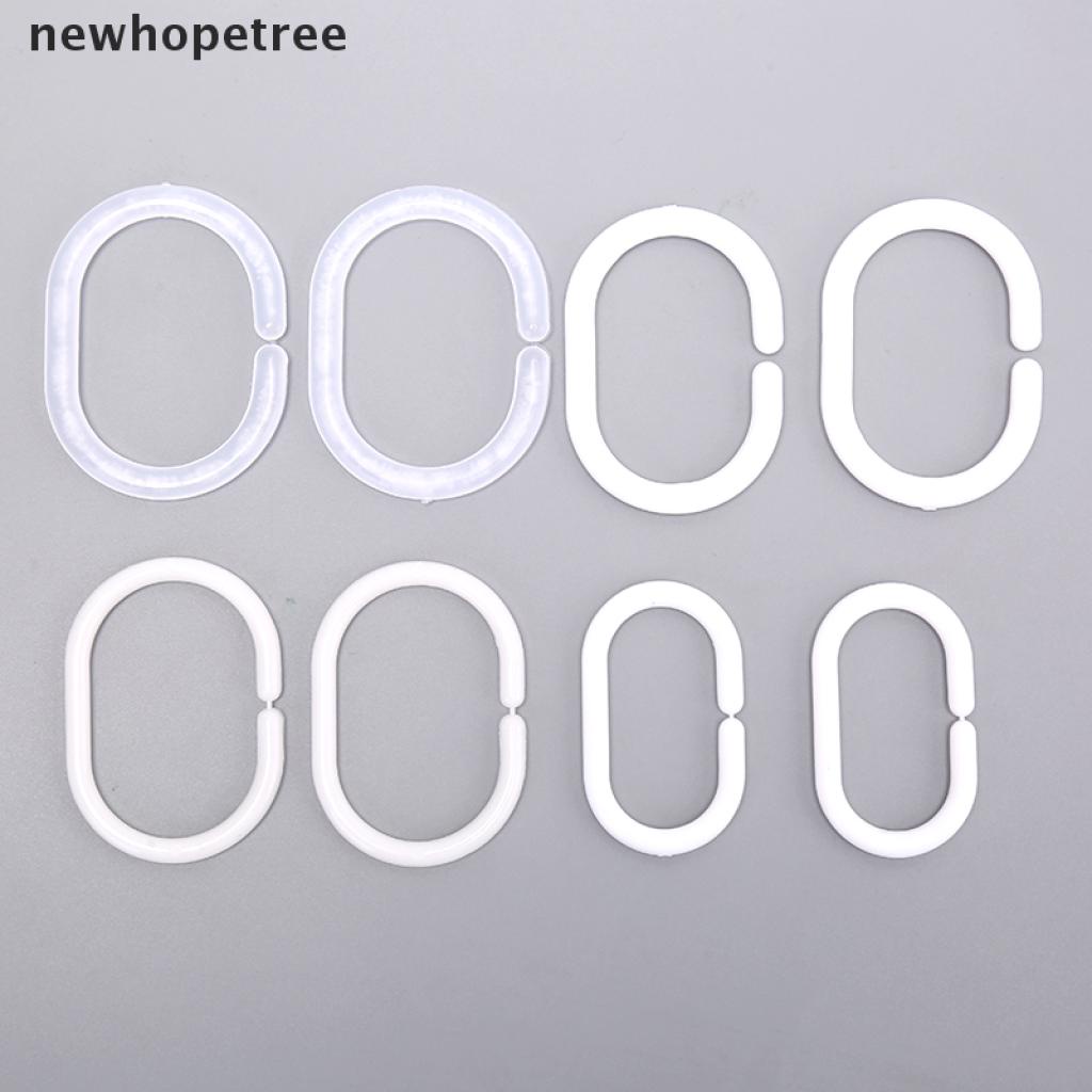 Bộ 12 Móc Treo Rèm Cửa Nhà Tắm Bằng Nhựa Chất Lượng Cao