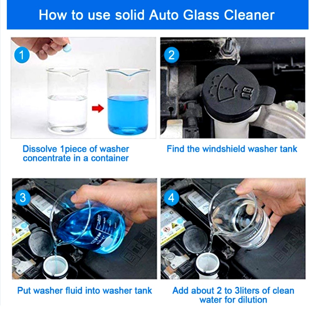 Bộ 20 Viên Sủi Bọt Vệ Sinh Kính Chắn Gió Xe Hơi (20 Cái = 80L)