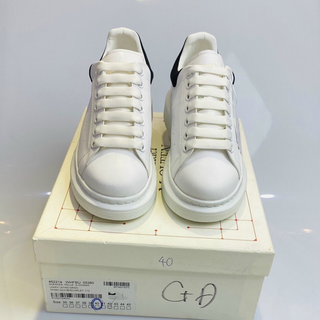 (Full box full bill ) Giày thể thao alexander mcqueen nam nữ full trắng gót đen đủ size 36-43.