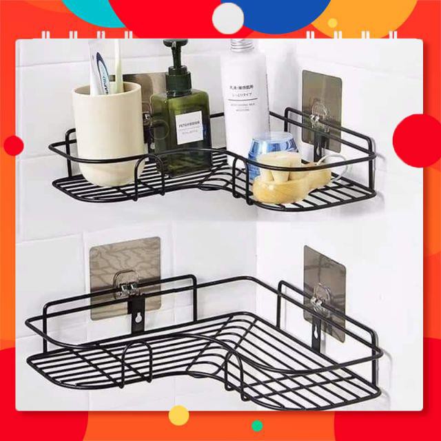 Kệ góc sắt dán tường siêu chắc.