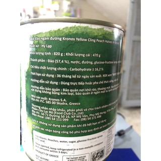 Đào lon Hy lạp 820g