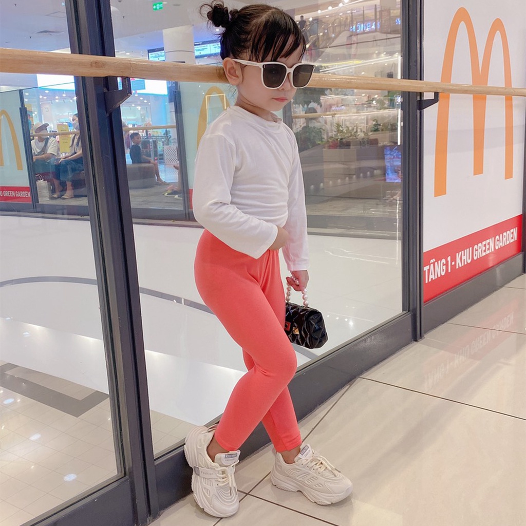 Quần leggings dài cho bé gái vải cotton spandex mềm mịn cực thoải mái và sang chảnh LILIKIDS QCD15
