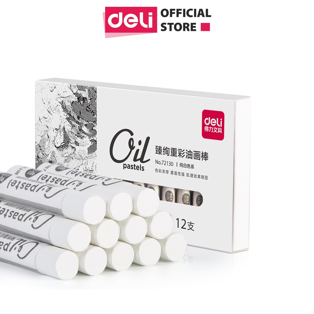 [Mã LIFE06BD99 giảm 50K đơn 99K] Bút sáp dầu màu trắng Deli - 72130