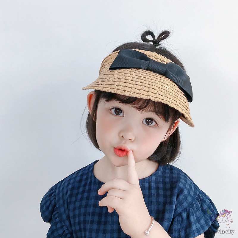 Mũ cói phối nơ thời trang Hàn Quốc cho bé gái