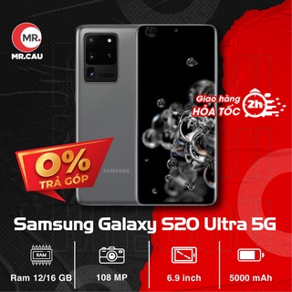 Điện thoại GALAXY S20 Ultra 5G, Chip Snap865 Bộ nhớ 256G,  Màn hình 6.9 inch, Camera 108MP, Ram 12G, pin 5000mAh  MRCAU