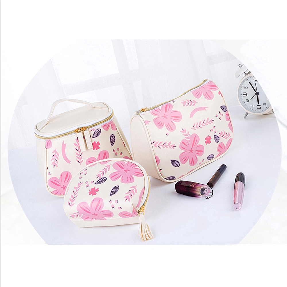 PU waterproof travel cosmetic bag with lovely print