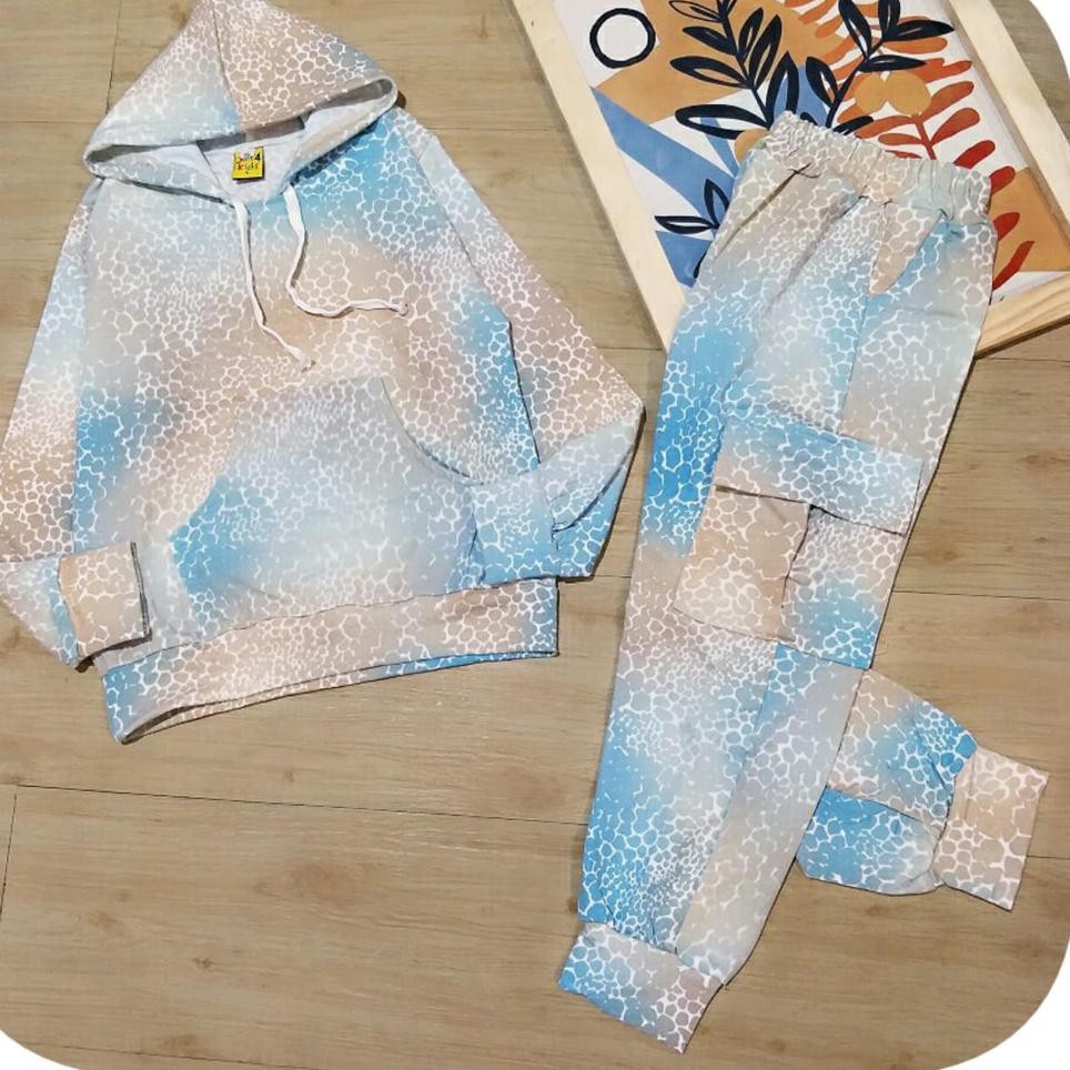 Set Đồ Ngủ Gồm Áo Hoodie Màu Nhuộm + Quần Dài 5.5 Kiểu Dáng Mới Nhất Dành Cho Nữ