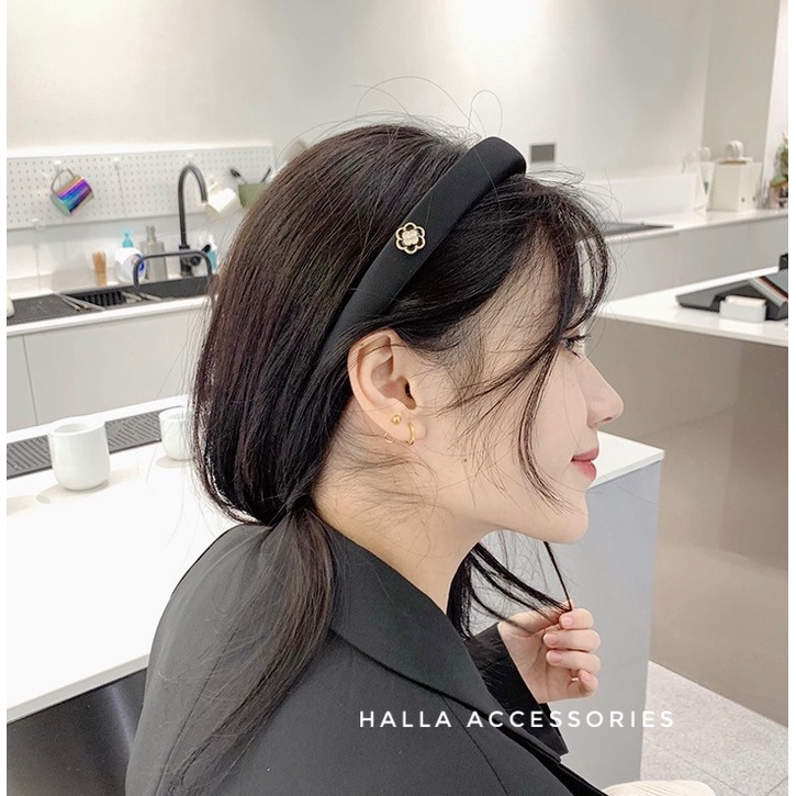 Băng đô vintage đính hoa sang chảnh, Bờm tóc phong cách Hàn Quốc HALLA