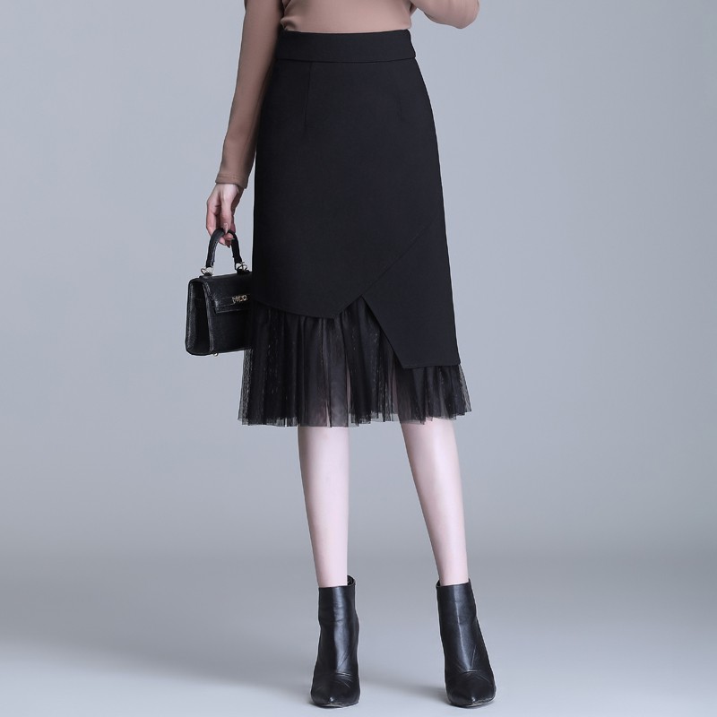 (HÀNG SẴN) Chân Váy Phối Ren Chữ A Sang Trọng VH78 - Hàng Quảng Châu Cao Cấp