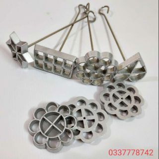 Bộ khuôn bánh nhúng gang đúc 4 mẫu