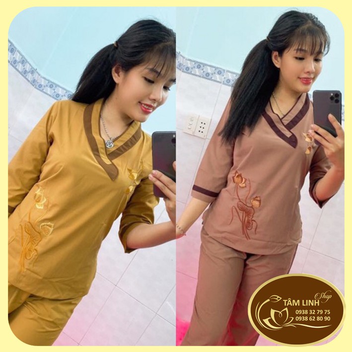 Đồ Lam Đi Chùa_Mẫu Tim Bầu