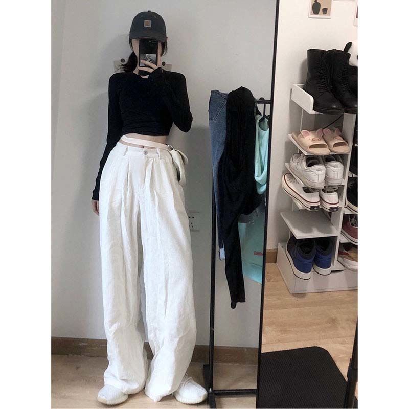 Quần Dài Ống Rộng Phong Cách Hàn Quốc Dành Cho Nữ