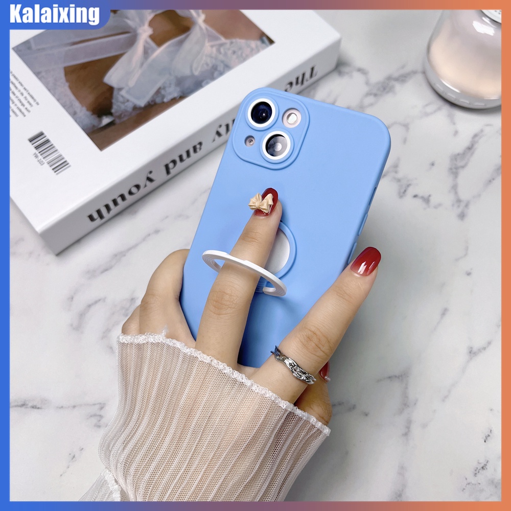 Ốp Điện Thoại Mềm Màu Macaron Có Giá Đỡ Ẩn Cho iPhone 13 Pro Max 12 Pro 11 Pro Max X Xs Max Xr