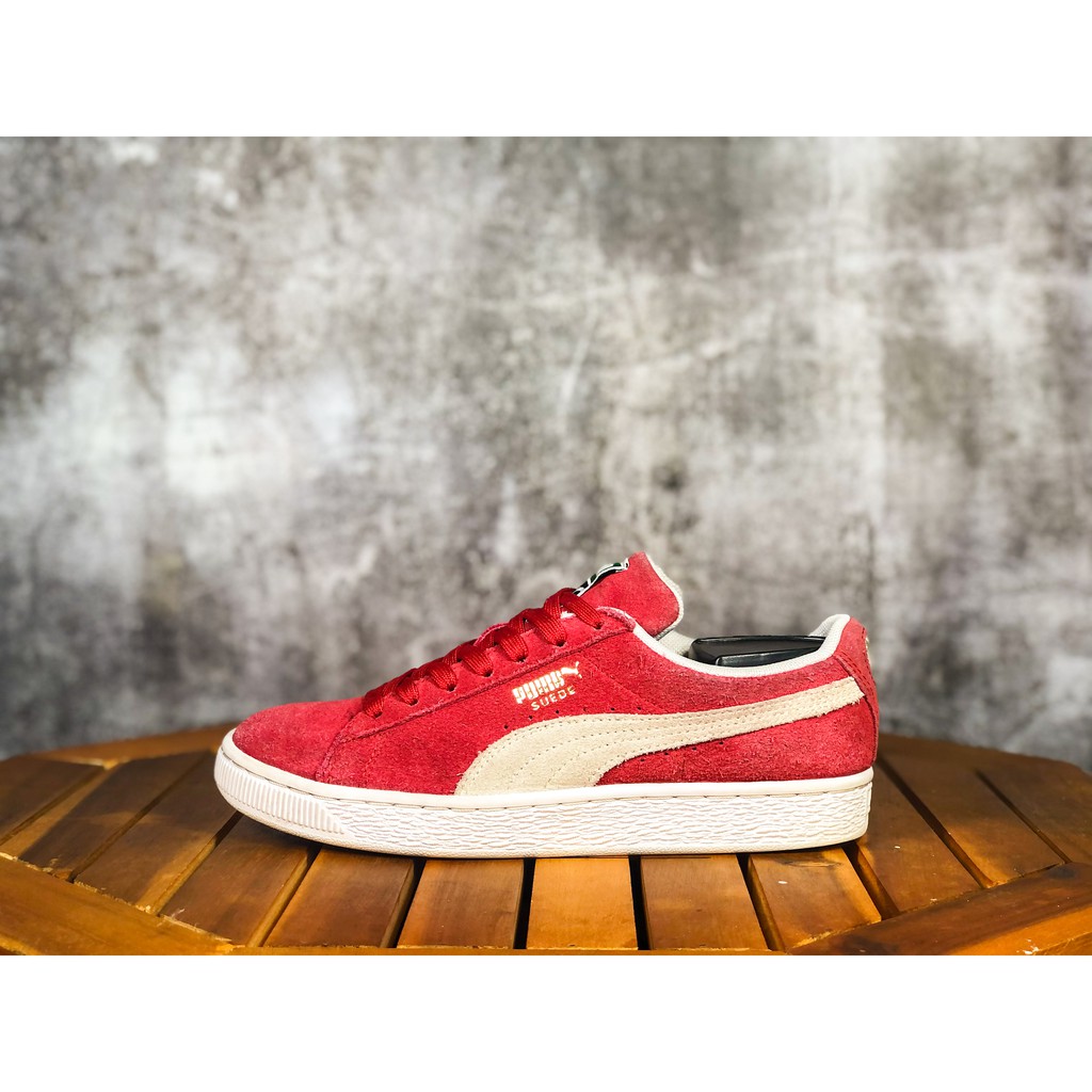 (SIZE 37) Giày thể thao chính hãng 2hand PUMA SUEDE CLASSIC LOW RED WHITE ` < ²