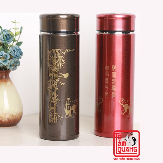 Bình giữ nhiệt nóng lạnh phong thủy Phúc Lâm Môn inox 304 cao cấp - giữ nhiệt 12h - mang lại cát tường, bình an, may mắn