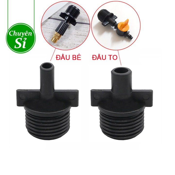 Khởi thủy đầu ren ngoài 21mm gắn béc tưới, van khóa hệ thống tưới nhỏ giọt, phun sương, phun mưa