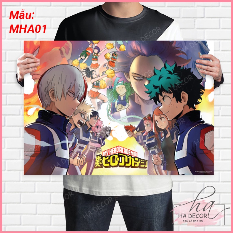 Poster My Hero Academia - Poster bóc dán tường tấm lớn, Học viện anh hùng - Anime Manga Boku no Hero Academia