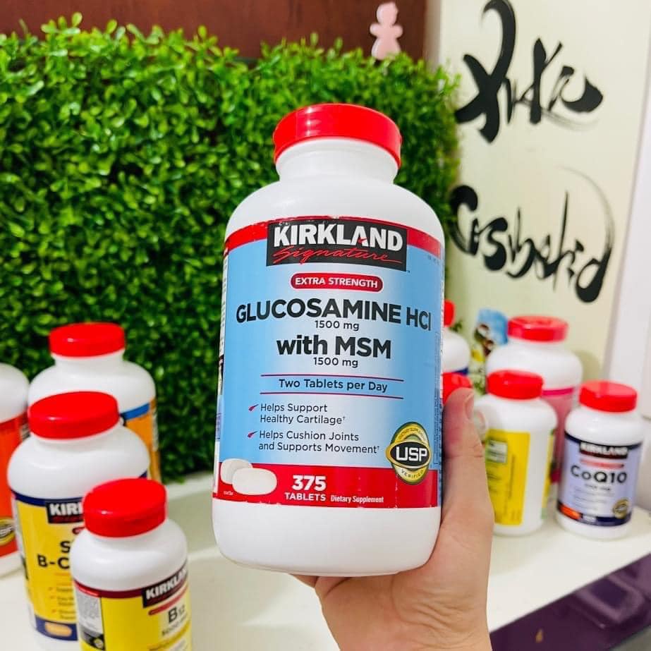 Viên hỗ trợ xương khớp 375v Kirkland Glucosamin HCL 1500mg With MSM 1500mg