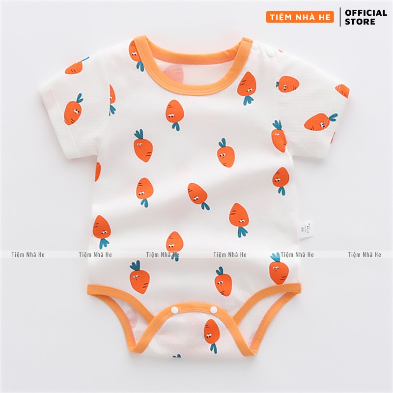 Bodysuit cà rốt body hè cho bé chất cotton thoáng khí họa tiết siêu dễ thương cho bé cân nặng từ 3 đến 15kg