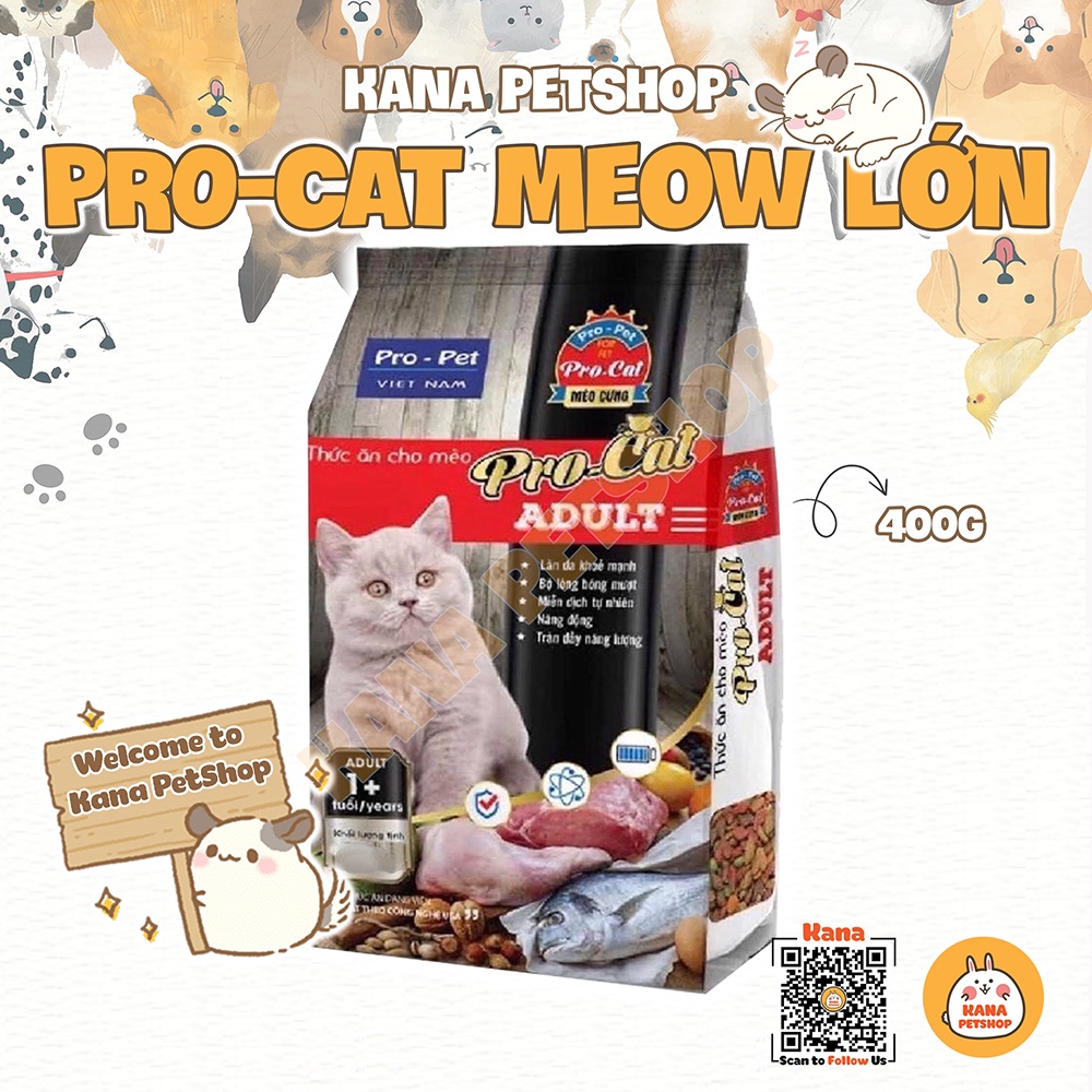 Thức Ăn Mèo Pro-Cat FREESHIP Hạt Cho Mèo ProCat Aldult 400G Thức Ăn Chính Hãng Dành cho Mèo