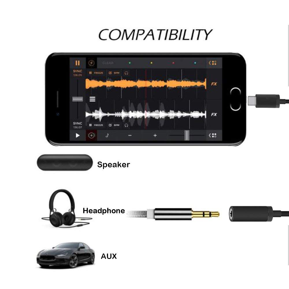 Cáp chuyển đổi USB C sang Jack cắm âm thanh AUX 3,5mm
