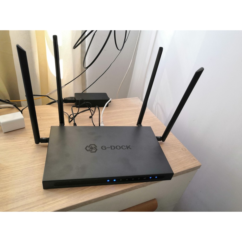 Router G-Dock 2.0 router chuyên dụng Cpu IPQ4019 4 nhân Lan Gigabit load balancing XWAN Mu MiMo cực mạnh full box 100%