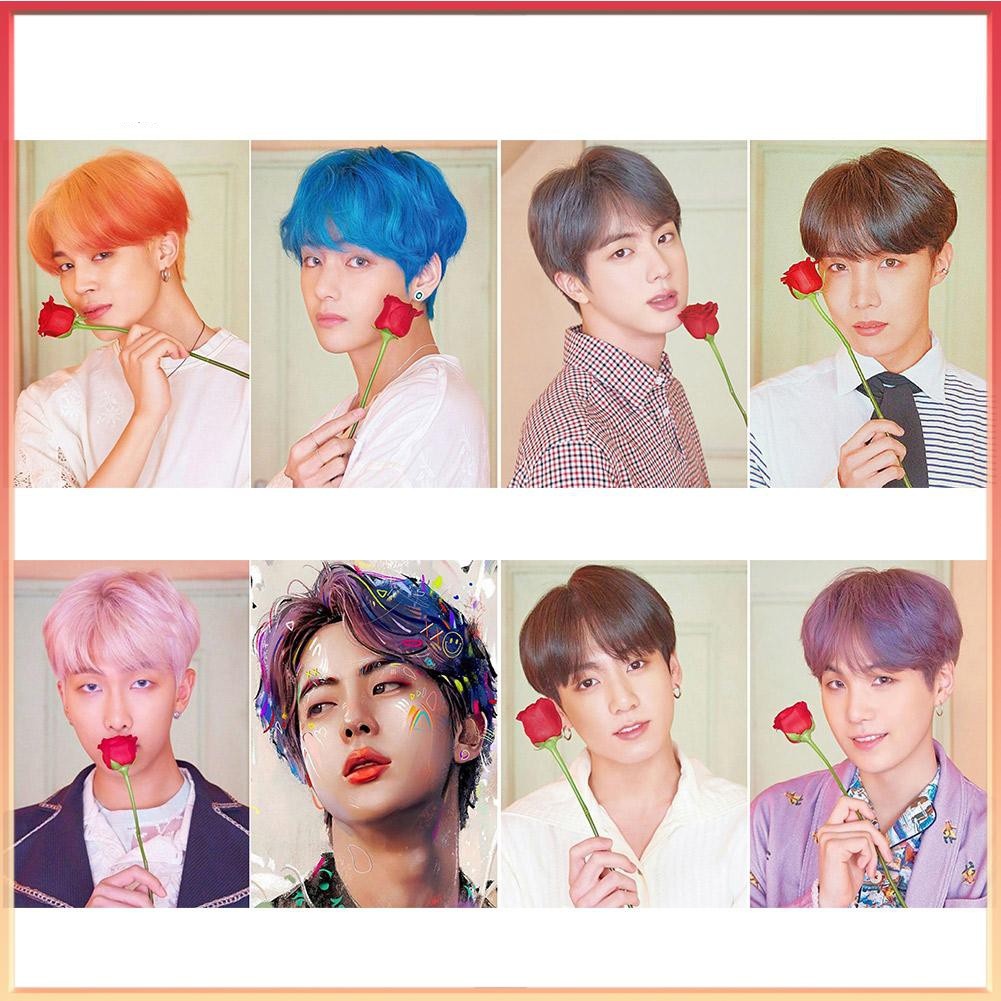 Tranh đính đá BTS tự làm, quà lưu niệm postcard poster BTS