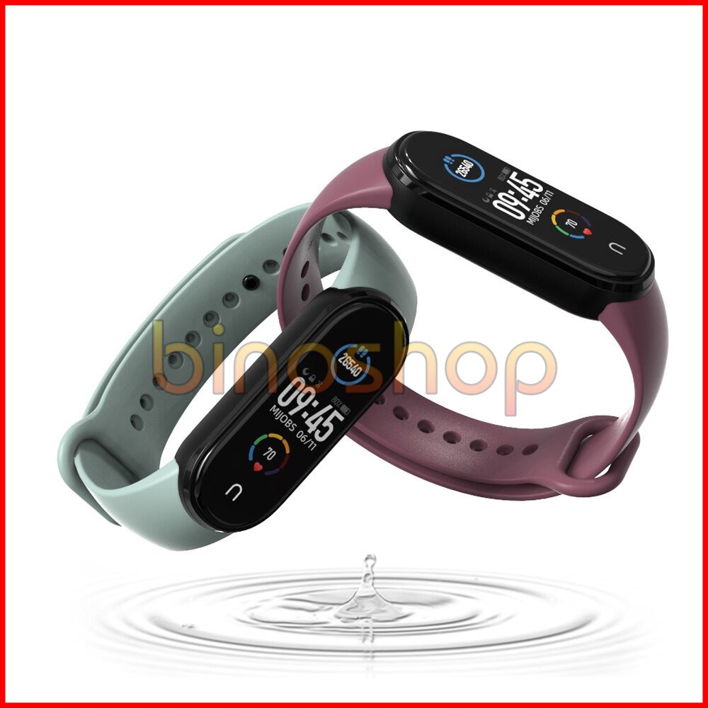 Dây đeo miband 6, miband 5 cao su viền đen Mi band 5 MIJOBS