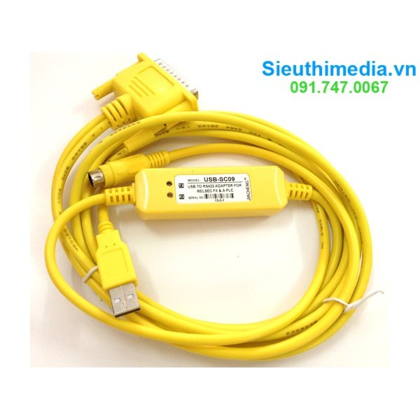 Cáp lập trình Mitsubishi PLC SC09 USB to RS422 Adapter for MELSEC FX & A PLC