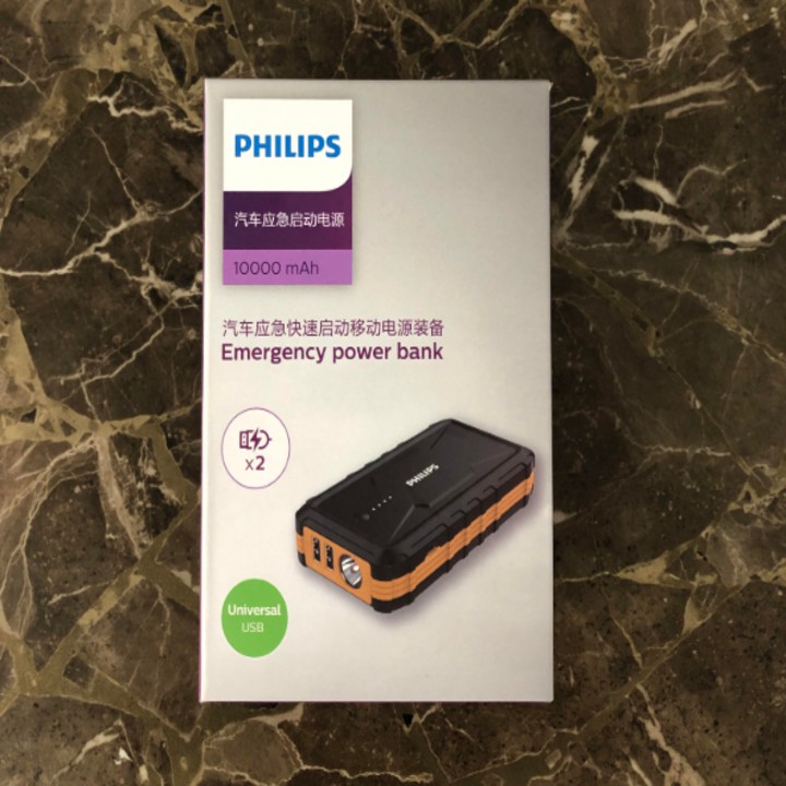 Kích nổ xe hơi, ô tô cao cấp thương hiệu Philips DLP8086N, 10000mAh, 500A, 37Wh - Hàng Chính Hãng, Bảo Hành 12 Tháng