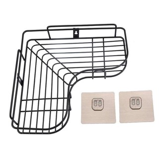 Adhesive Wall-Mounted Bathroom Storage Corner Shelf Hooks Holder
