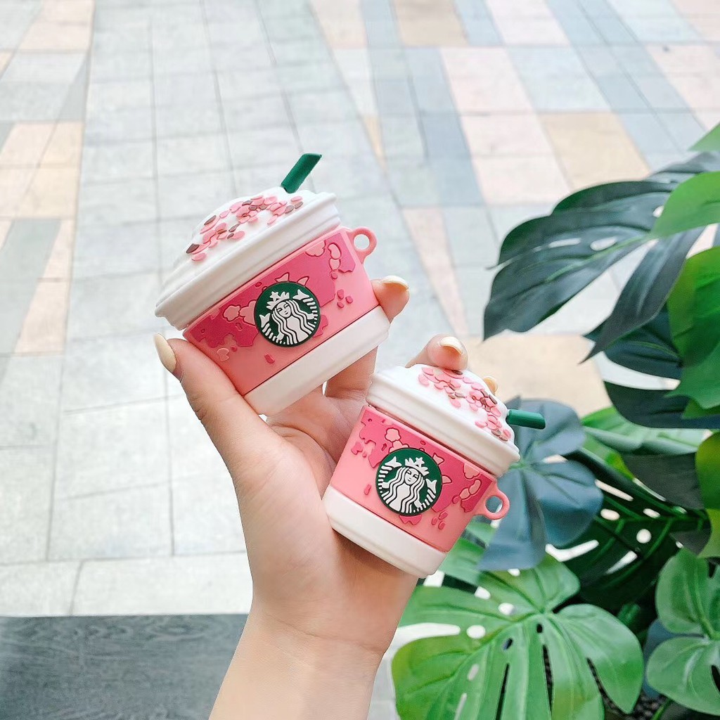 Vỏ Bảo Vệ Hộp Sạc Tai Nghe Airpods 1 / 2 Chủ Đề Starbucks Xinh Xắn