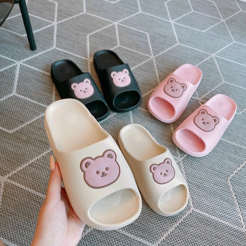 [Rẻ Vô Địch][HOT TREND] Dép Bánh Mì Hình Con Gấu Hồng Siêu Dễ Thương cho Mẹ và bé sz 21-40