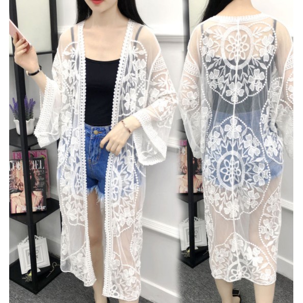 Áo kimono áo lưới áo choàng đi biển