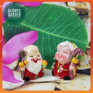 Bộ 2 Tượng Ông Bà Lộc Thọ trang trí bánh kem, trang trí nhà cửa , topper cake, làm quà tặng ý nghĩa dịp đầu năm
