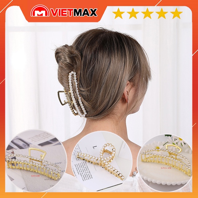 Kẹp Tóc Đính Đá Và N.Trai Cỡ Lớn Thiết Kế Độc Đáo Thời Trang Dành Cho Nữ