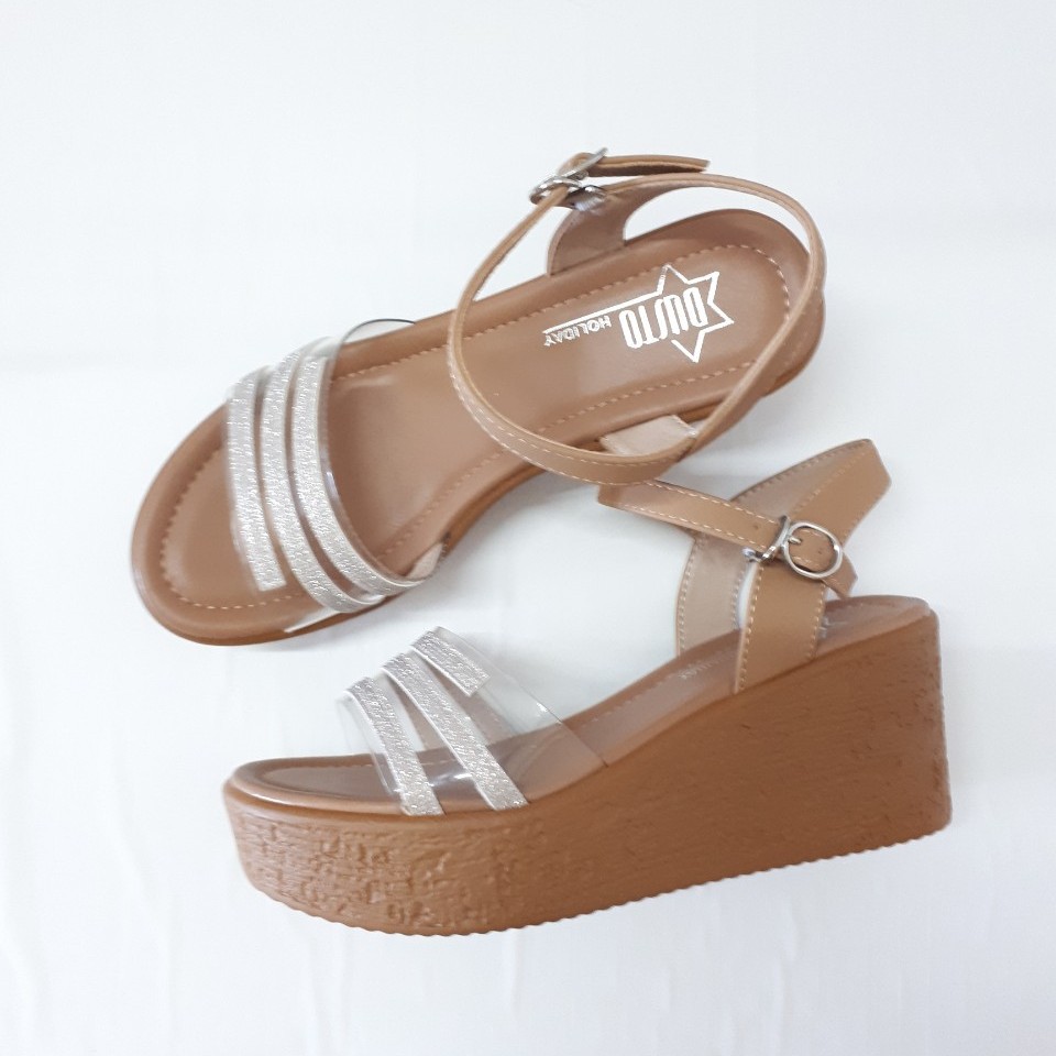 Sandal đế xuồng Dusto quai ngang, đế 6.5cm (size 34 và 37)